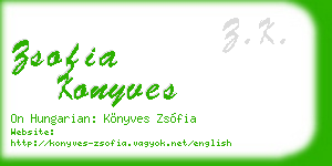 zsofia konyves business card